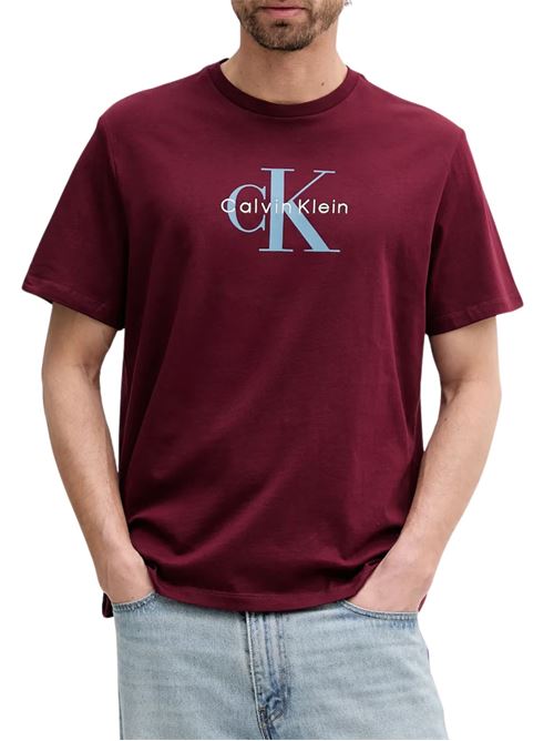 T-shirt bordeau in cotone Calvin Klein Jeans | LV04RB862GGR9